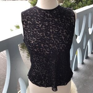 Christian Dior Le Connaisseur Paris New York Sleeveless Black Tie Top Blouse